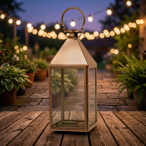 Lanternes à bougies géométriques en verre transparent et acier inoxydable, faites à la main, pour sol et table, décoration d'intérieur portable, DLS-024 - Product Image 2