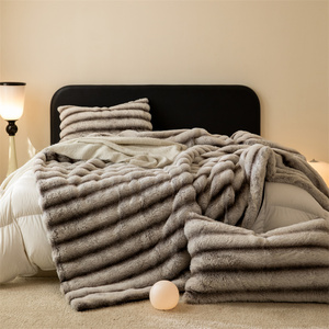 סיטונאי מודפס פרווה ארנב מפוצלת עם שמיכת קטיפה ארקטית שכבה כפולה שמיכת מצעים באיכות גבוהה לנמנם - Product Image 6