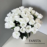 Bouquet de 36 roses artificielles en soie, roses hautement résistantes à l'eau, fausses roses pour mariage, fête, décoration florale et Thanksgiving