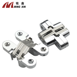 Ming Xin Zinc Alloy Concealed Cross <b>Hinge</b> Flush Mount Nickel Plated For Dining <b>Table</b> Furniture - Product Image 2