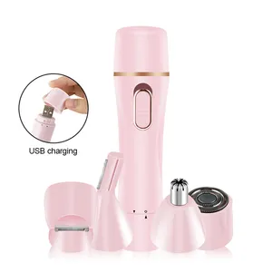 4 em 1 Mulheres Mini Shaver Depilador Depilação Indolor Nariz Aparador Sobrancelha Aparador de Pêlos Aparador Barbeador