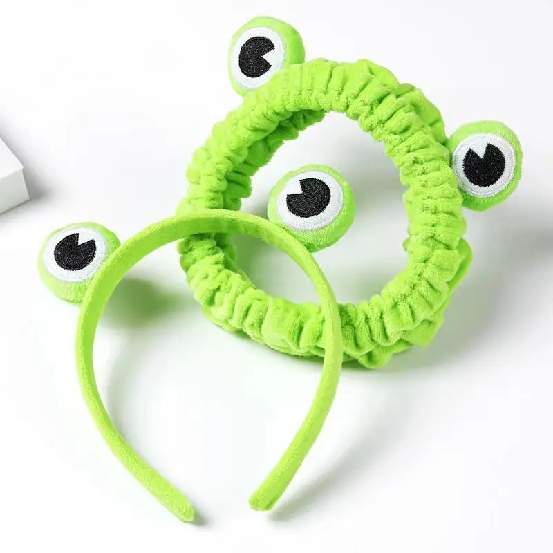 2022 Funny Frog Makeup Headband Wide Brimmed Elastic Hairbands Cute Girls Hair bands Women Hair Accessories Hairband