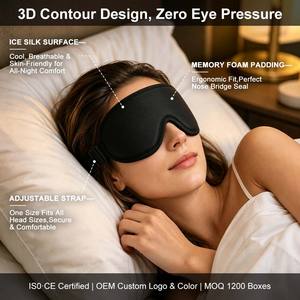 Masque de sommeil Anthrive Ice Silk 3 couleurs pour dormeurs latéraux, masque oculaire 3D occultant pour dormir, <span class=keywords><strong>bandeau</strong></span> de nuit pour hommes et femmes - Product Image 2