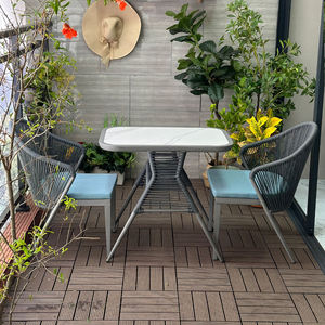 <span class=keywords><strong>Set</strong></span> Bistrot Salvaspazio a 2 Posti <span class=keywords><strong>per</strong></span> <span class=keywords><strong>Balcone</strong></span>, <span class=keywords><strong>Set</strong></span> 3 in 1 di Mobili da Giardino in Rattan PE, Tavolo e Sedie - Product Image 6