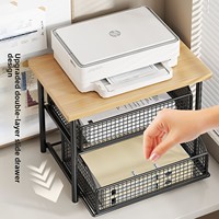 Rak Printer Minimalis Modern 2 Tingkat, Rak Penyimpanan Meja Kantor, Alas Mesin Fotokopi Serbaguna