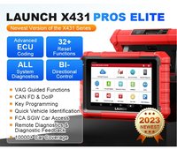 Lecteur de code de diagnostic automobile Launch Scanner X431 PROS Elite avec contrôle bidirectionnel, 32+ services, codage en ligne, pour toutes les voitures