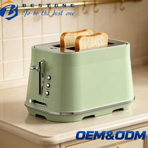 เครื่องปิ้งขนมปัง BESTONE 2 ช่อง ไฟฟ้า 850 วัตต์ ตั้งเวลาแบบกลไก ฟังก์ชั่นป๊อปอัพอัตโนมัติ สำหรับใช้ในครัวเรือน สีเขียวมิ้นท์ - Product Image 1