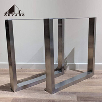 QUYANG Heavy Duty Noir V-forme Mobilier de maison Bureau Salle à manger Fonte Acier Table Basse Stand En Métal De Luxe Pieds De Table