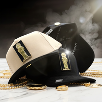 Casquette de baseball en gros personnalisée avec logo métallique, logo en strass, broderie complète 5 panneaux, boucle métallique, San Judas Tadeo Gorras