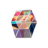 Prisme optique en verre RGB en forme de cube, attrape-soleil, accessoire de photographie, élément décoratif pour l'enseignement scientifique