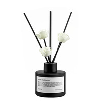 Diffuseur de parfum en rotin avec fleurs en verre, huile parfumée d'aromathérapie pour la maison, l'hôtel, le bureau, longue durée