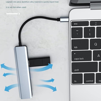 Station d'accueil 7-en-1 en alliage d'aluminium Type-C vers HUB, adaptateur USB pour ordinateur portable – Vente Flash