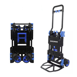 Carretilla de Mano Plegable 2 en 1 Gliway, Capacidad de 330 LB, Carretilla de Mano Plegable con 4 Ruedas, Carretilla de Mano Portátil - Product Image 1