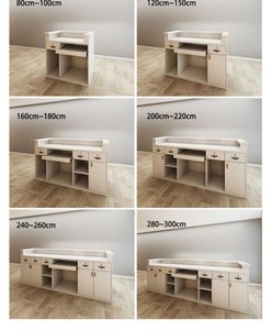 Modern Oval Reception <b>Desk</b> Pink MDF With LED Light Contemporary Office Furniture For Commercial Use - Product Image 6