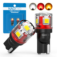 NAO-bombilla LED CANBUS W5W T10, sin Error, 5W5, 12V, 24V, 5W, 750Lm, luz lateral Interior del coche, superbrillante, 194, 3030 SMD, blanco, ámbar, Rojo