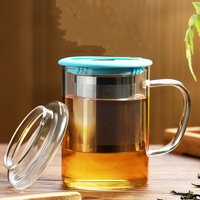 Vente en gros d'usine Verre à boire Tasse à thé Infuseur Tasse à thé en verre avec infuseur et couvercle pour le thé