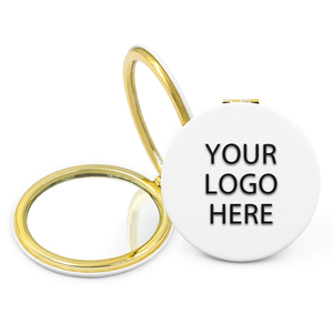 Custom Print Logo Mini Small Cosmetic Gift Make up Hand Round Tinplate Portable Makeup Pocket Mirror