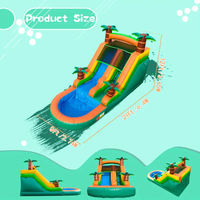 Vente en gros de château gonflable en PVC en forme d'hippopotame avec structure de grimpe et toboggan aquatique pour enfants, utilisation en intérieur