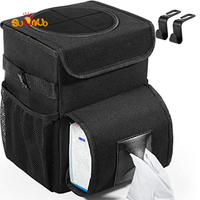 SUNNUO – poubelle de voiture pliable, sac poubelle de voiture avec poches de rangement amovibles étanches