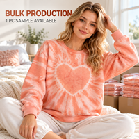 Pull en maille surdimensionné tie-dye motif cœur 100 % coton, vente en gros, OEM ODM, marque privée, fabricant en gros pour marques de vêtements