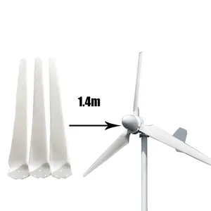 Nuova energia ad alta resistenza in fibra di vetro lame per 2kw generatore eolico accessori per Turbine 1.4m di lunghezza * 3 pale fabbrica di vendita