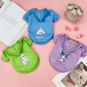 Pet Hooded Sweatshirt With Leash Buckle Print Design For Dogs Spring Autumn Winter Cute Sanrio Style Polyester Material - Product Image 3