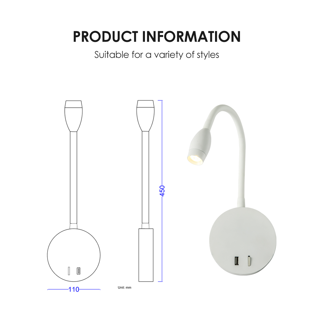 High Quality Retro Hotel White Led Wall Light Decor Led Home Lights Indoor 360 Adjustable Long Swing Arm industrial Wall Light