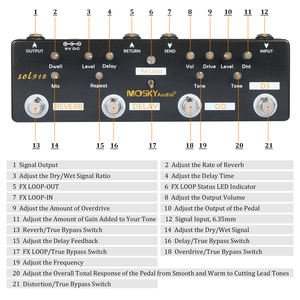 Pédale Multi-Effets MOSKY Audio SOL918 5-en-1, Pédalier de Guitare Combiné True Bypass, Produit Multi-en-un pour Guitare, <span class=keywords><strong>Basse</strong></span>, et Électro-acoustique - Product Image 5