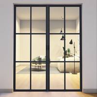 CBMmart, puertas corredizas de granero de hierro y vidrio personalizadas con herrajes, puertas corredizas de bolsillo con marco de Metal, ventanas