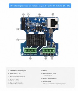 Carte de développement ESP32-P4 Smart 86 Box, extension Ethernet RS485 Relais, RISC-V Dual+Single Core, écran tactile LCD 4 pouces 720*720 5 points - Product Image 3