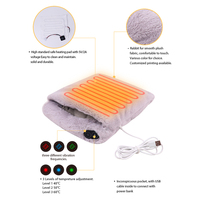 Chauffe-pieds électrique d'extérieur 15,3x11 pouces, coussin chauffant en peluche, câble USB personnalisé, protection contre la surchauffe, utilisation en camping-car/voiture/garage/à domicile