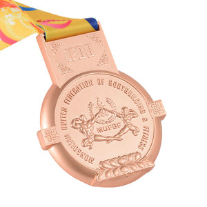 Médaille sportive 3D personnalisée en cuivre pour Jiu Jitsu, Judo, Kung Fu, Karaté, Haltérophilie, Musculation, Powerlifting – Style Moderne et Antique - Product Image 1