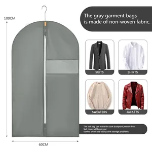 ジッパー付き不織布ガーメントカバーバッグカスタムファッショントラベル防塵コットンセット/コットンウェディングドレス