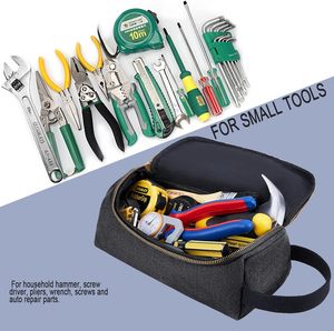 Sac à outils en toile polyvalent durable/Organisateur stationnaire Sacs et étuis à cosmétiques à fermeture éclair en métal doré - Product Image 6