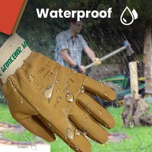 <span class=keywords><strong>Gants</strong></span> en cuir français anti-coupure, imperméables et antidérapants pour la protection des paumes, résistants aux perforations et aux déchirures, pour le jardinage et la manipulation des épines. - Product Image 6