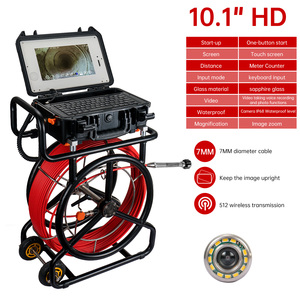 <span class=keywords><strong>Caméra</strong></span> d'inspection de <span class=keywords><strong>canalisation</strong></span> 512 Hz avec sonde et auto-nivellement, <span class=keywords><strong>caméra</strong></span> d'égout HD 1080P de 7 mm, câble de 100 m, écran de 10,1 pouces et <span class=keywords><strong>caméra</strong></span> <span class=keywords><strong>endoscopique</strong></span> de 23 mm - Product Image 1