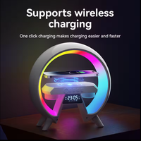 Draagbare speaker wekker draadloos opladen kleurrijke LED USB oplaadbare nachtkastlamp 4-in-1 tafellamp