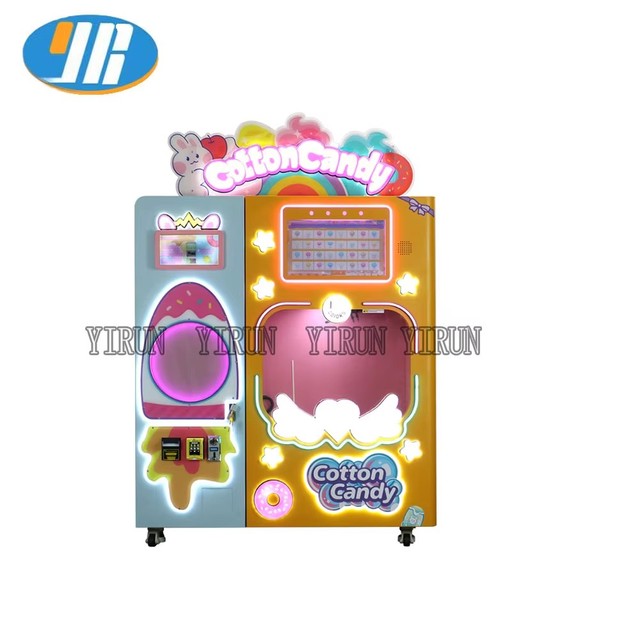 Commercial Cotton Candy Vending Machine for Catering Coin Operated Bill Acceptor English Metal Construction Guangdong China