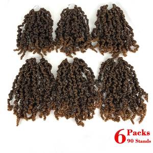 Trenzas de ganchillo pretorcidas de primavera, 8 pulgadas, pelo trenzado de ganchillo sintético - Product Image 5