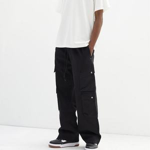 OEM New Fashion <b>Wide</b> <b>Leg</b> Baggy Trouser Nylon Pants Loose Fit Blank Street Style Multi-Pockets Men <b>Cargo</b> Pants - Product Image 4