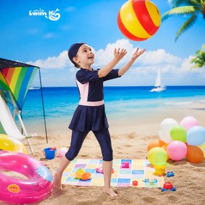 Maillots <span class=keywords><strong>de</strong></span> <span class=keywords><strong>bain</strong></span> modestes pour filles ODM, ensemble 3 pièces, séchage rapide, UPF50+, burkini pour enfants, <span class=keywords><strong>maillot</strong></span> <span class=keywords><strong>de</strong></span> <span class=keywords><strong>bain</strong></span> modeste entièrement personnalisé, fabricant <span class=keywords><strong>de</strong></span> maillots <span class=keywords><strong>de</strong></span> <span class=keywords><strong>bain</strong></span> pour enfants - Product Image 2