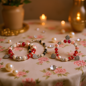 Pulseras Bohemias con Cuentas Eb, Chapadas en Oro, con Forma de Corazón, Perlas de Imitación, Aleación, Joyería para Mujer, para Bodas y Fiestas, 375841 - Product Image 2