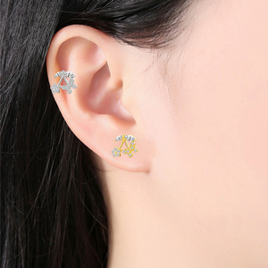 Clous d'oreilles papillon plaqués titane avec incrustation de zircon, alliage de titane F136 pour piercing d'oreille et de lèvre, bijoux de mode unisexe - Product Image 2