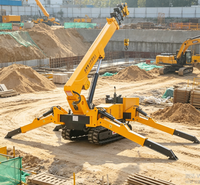 Grue araignée à chenilles en caoutchouc, sans dommages pour le sol asphaltré et la surface décorative.