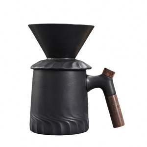 Juego de Tazas de Café y Té de Cerámica Ecológicas Modernas de Doble Uso, Filtro Creativo para Separar el Agua, Idea de Regalo Empresarial con Logotipo Personalizado - Product Image 5