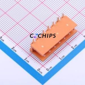 JL396R-39607O01 Plug-in Terminal Block Bent Lead Through Hole,P=3.96mm Connector Board-to-Board / Socket Open 1x7P 3.96mm Orange - Product Image 1