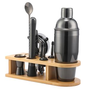 Ensemble de mélangeurs à Cocktail 10 pièces Ensemble complet de mélangeurs à Cocktail en acier inoxydable à manivelle Équipement professionnel de mélange de Cocktail - Product Image 1