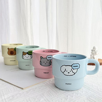 Lot de tasses à café en céramique à motifs d'animaux de dessin animé mignons, assortiment en stock, vente en gros, commandes, expédition, colis, boîtes