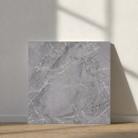 Carreaux de porcelaine modernes 600x600 gris foncé effet marbre, pleine masse, antidérapants pour hall d'hôtel, revêtement de sol commercial, salle de bain, villa - Firebrick