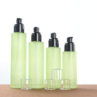 Flacon de lotion cosmétique en verre givré vide personnalisé de 50 ml 60 ml avec bouchon en plastique, atomiseur, emballage de produits de soin de la peau
